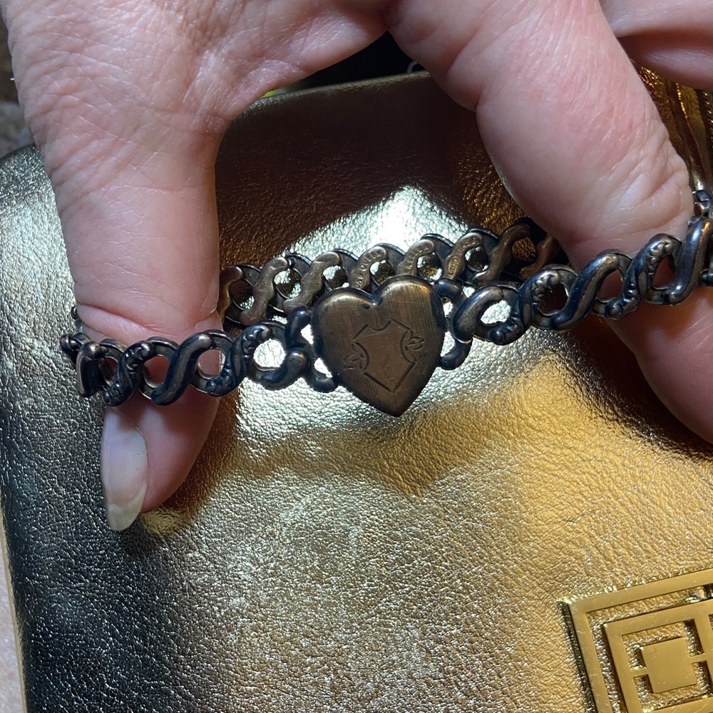 Vtg American Queen Pitman Keeler Sweetheart Expansion Bracelet Sterling Base View 6